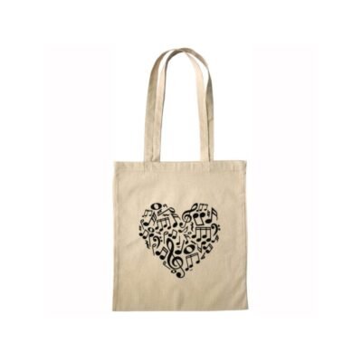 Bolsa Tote Bag corazón de notas