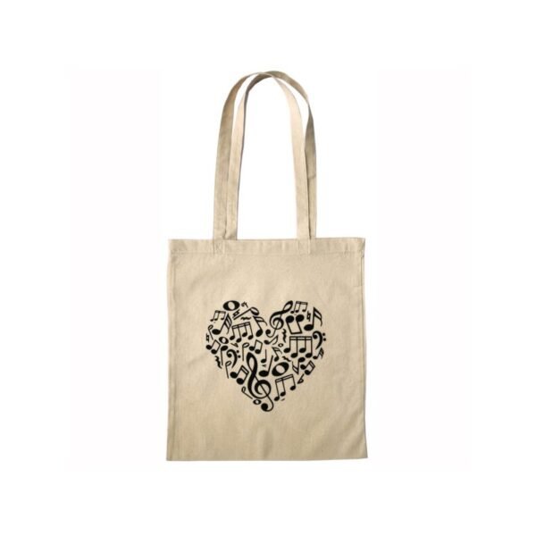 Bolsa Tote Bag corazón de notas