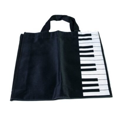 Bolsa Tote Bag negra teclado piano (lateral)