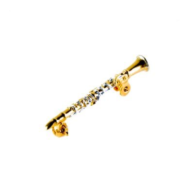 Broche 3D clarinete plateado/dorado
