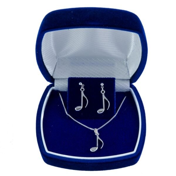 Collar y pendientes plata de ley corchea