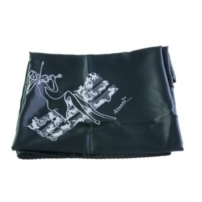 Pañuelo para cubrir violín con dibujo de partitura con gatos