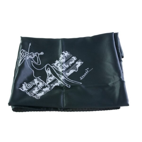 Pañuelo para cubrir violín con dibujo de partitura con gatos