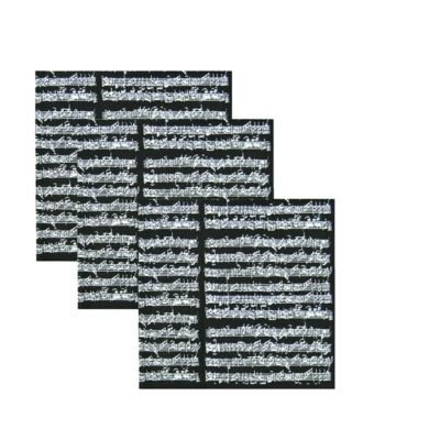 Papel negro con partitura x 3 unidades