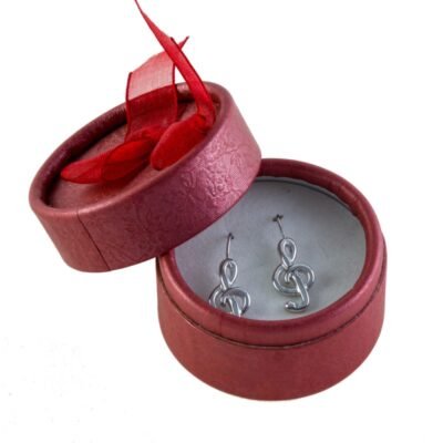 Pendientes plata ley clave de sol