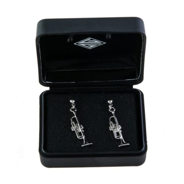 Pendientes trompeta plateado