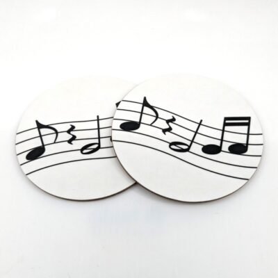 Posavasos blancos pentagrama