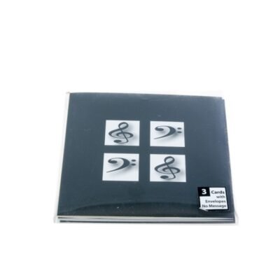 Tarjeta negra clave de sol y clave de fa