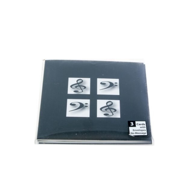 Tarjeta negra clave de sol y clave de fa