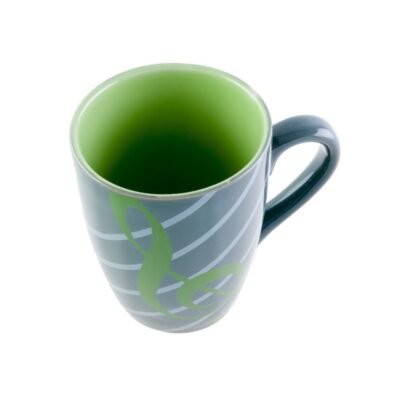 Taza verde porcelana clave de sol