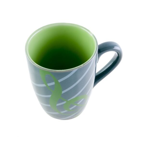 Taza verde porcelana clave de sol