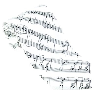 Corbata partitura White Blanco