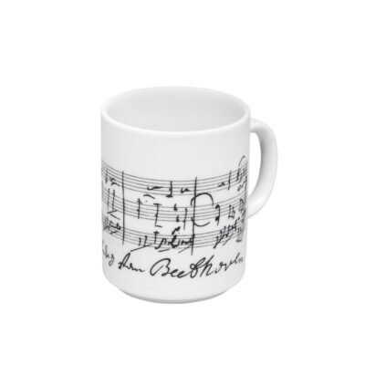 Taza blanca cerámica partitura Beethoven