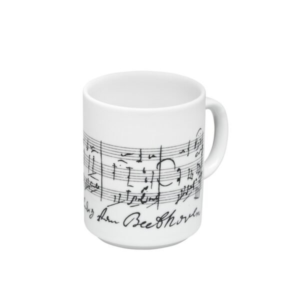 Taza blanca cerámica partitura Beethoven