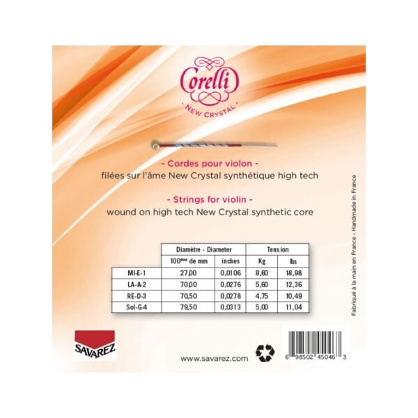 Cuerda violín Corelli Crystal 703F 3ª Re 4/4 Forte 4/4