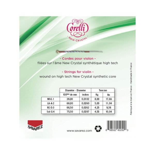 Cuerda violín Corelli Crystal 703ML 3ª Re 4/4 Light 4/4