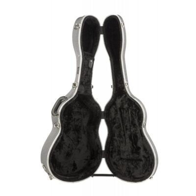 Estuche guitarra clásica ABS Rapsody Armonia Textured 3D silver Plateado 3D rugoso
