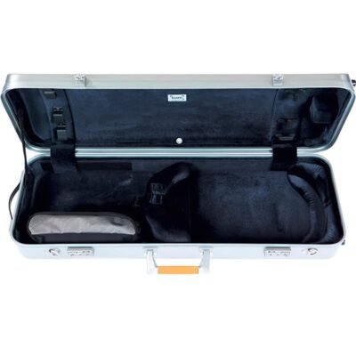 Estuche de viola Bam La Défense Hightech rectangular compacto DEF5201XL Brushed aluminum Aluminio cepillado