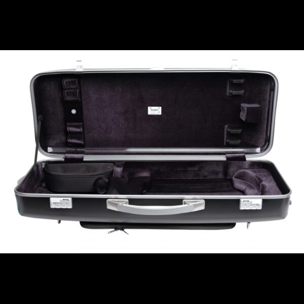 Estuche de viola Bam Suprême Hightech rectangular SUP5301XL Black/silver Negro/Plata