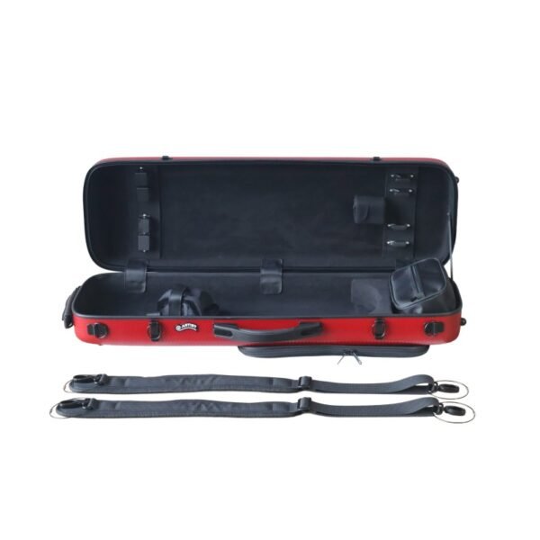 Estuche violín Artist Dynamic policarbonato rectangular con bolsa partituras 4/4 Red Rojo