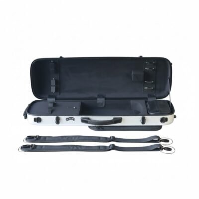 Estuche violín Artist Dynamic policarbonato rectangular con bolsa partituras 4/4 White Blanco