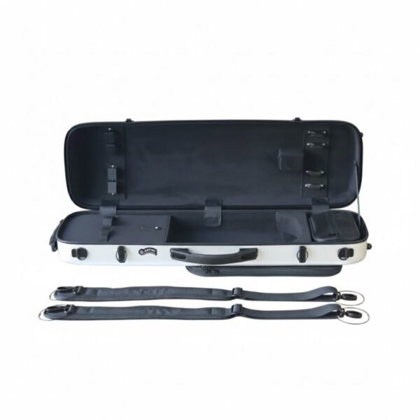 Estuche violín Artist Dynamic policarbonato rectangular con bolsa partituras 4/4 White Blanco