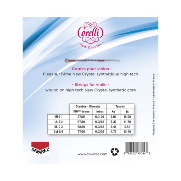 Set-de-cuerdas-violin-Corelli-Crystal-Bola-Medium Set de cuerdas violín Corelli Crystal Bola Medium 4/4
