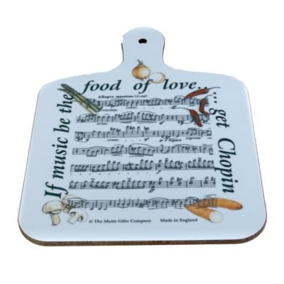 Tabla cocina partitura Chopin con vegetales