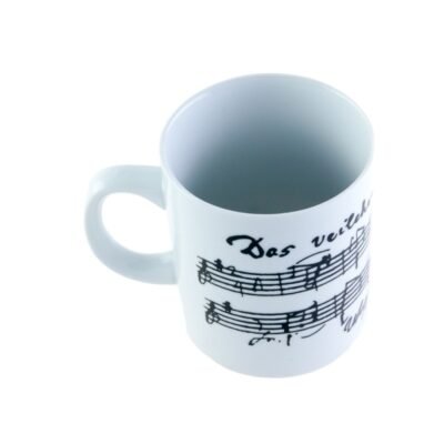 Taza blanca cerámica partitura Mozart White Blanco