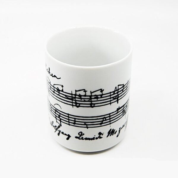 Taza blanca cerámica partitura Mozart White Blanco