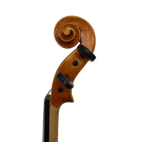 Detalle de voluta de violín profesional artesanal
